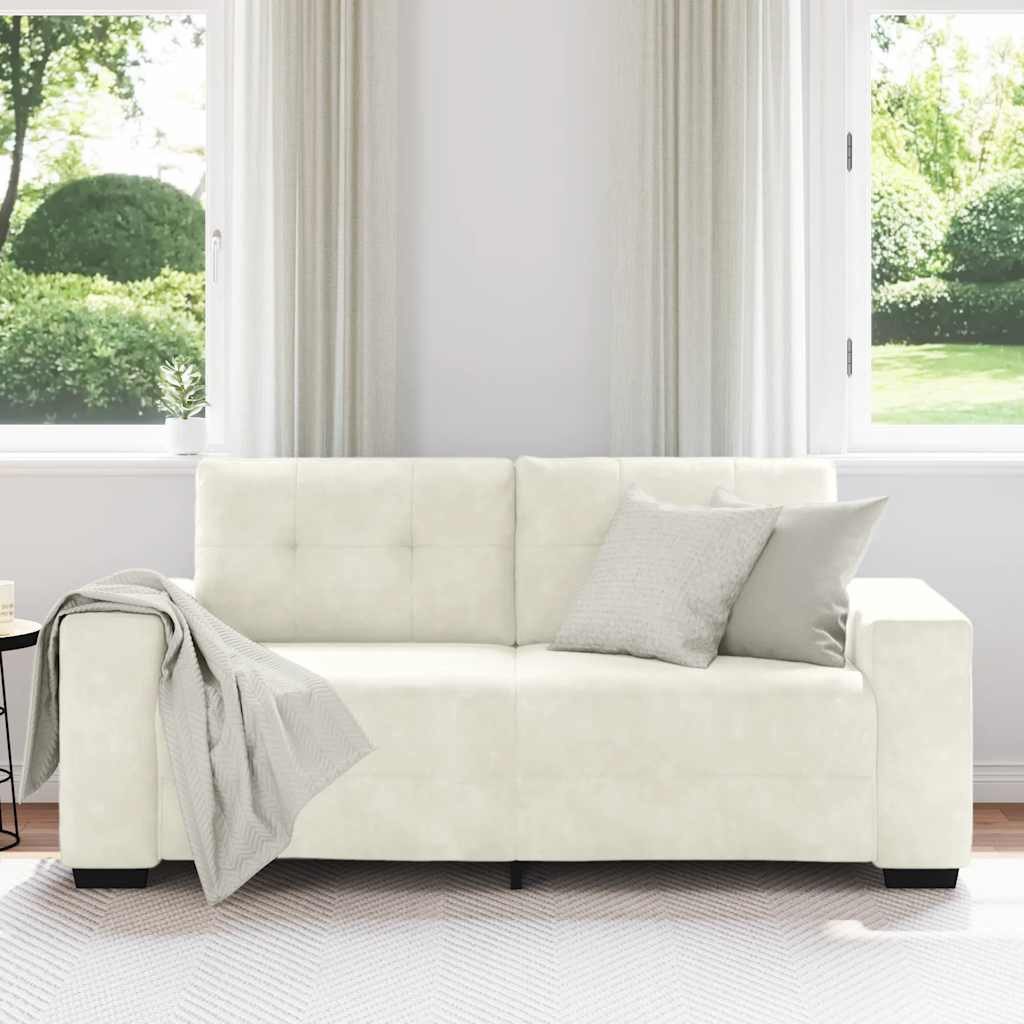 vidaXL Sofa Zweisitzer-Sofa Creme 140 cm günstig online kaufen