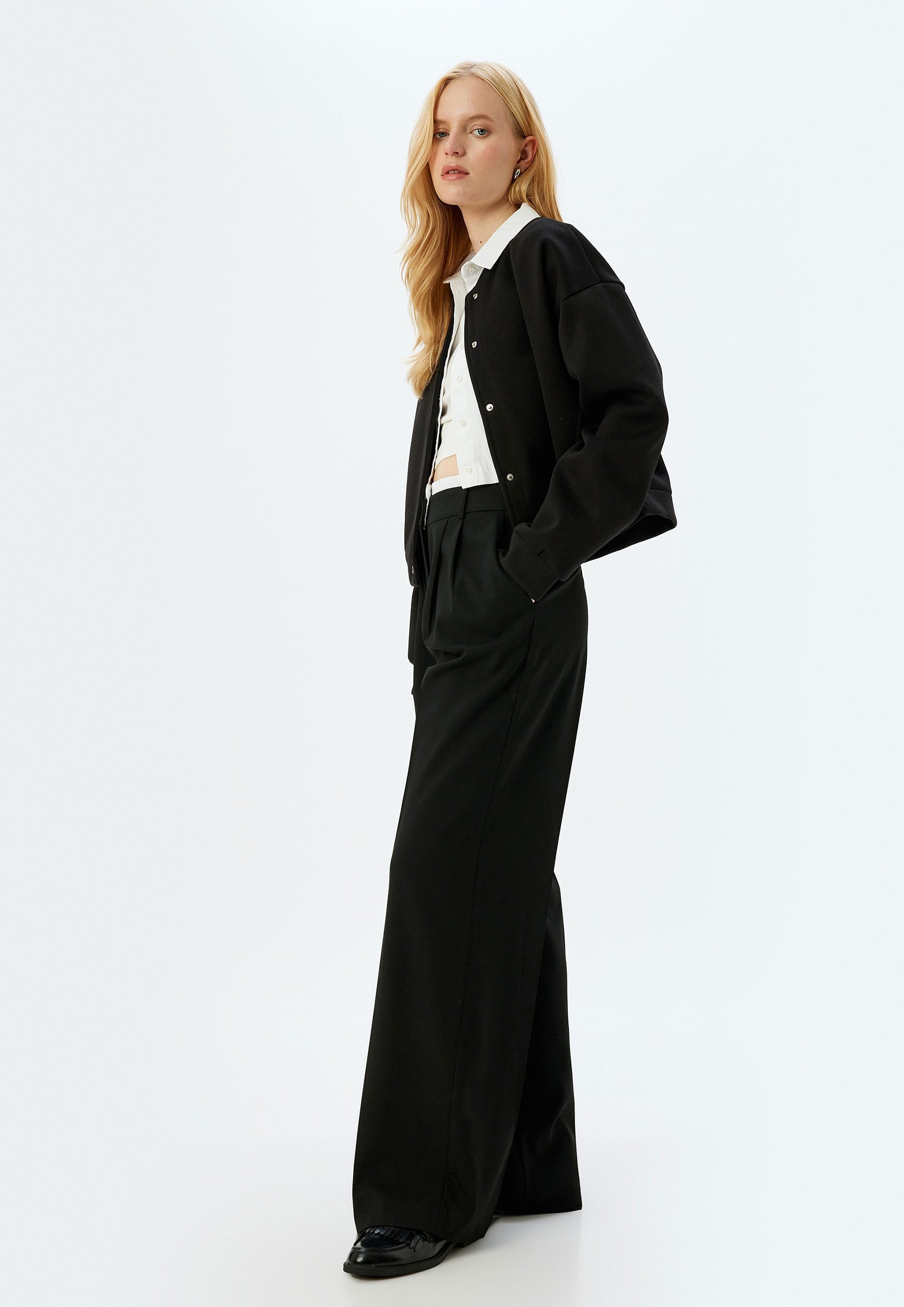 Koton Palazzohose Normale Leibhöhe Wide Leg Palazzohose