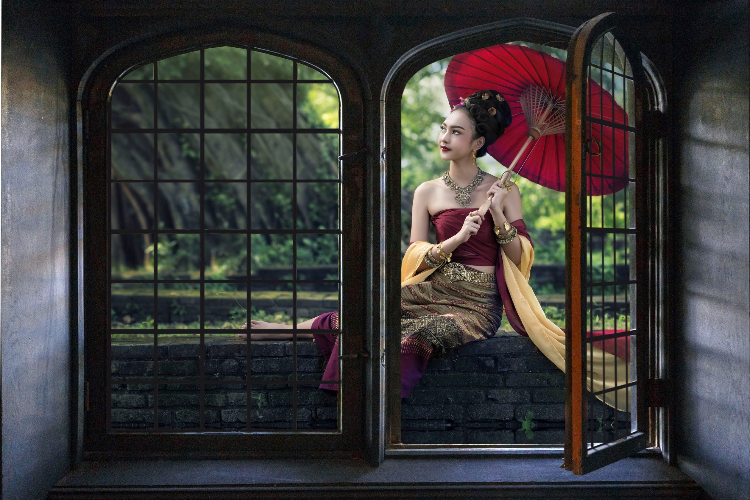 queence Wandsticker Wald, Wandsticker, Wandbild, selbstklebend, 3D, Fenster günstig online kaufen