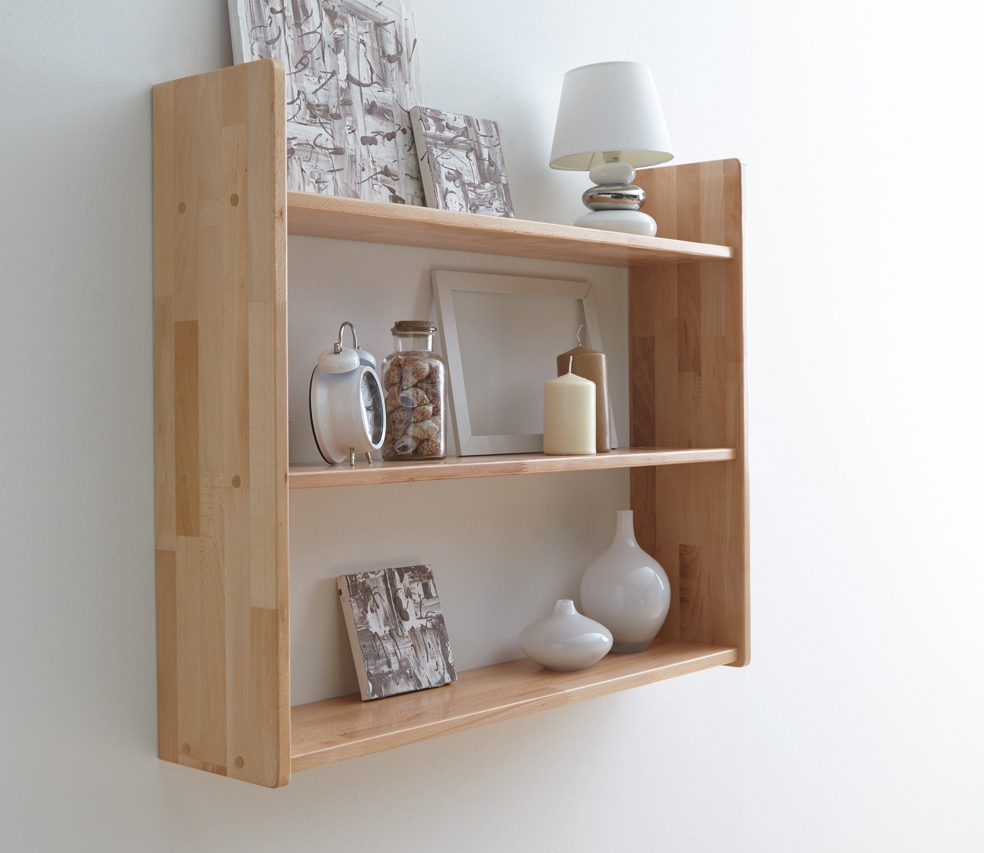 Ticaa Wandregal Wandregal Hängeregal Buche Natur, in verschiedenen Variante günstig online kaufen