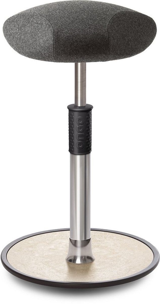 ONGO Stehhilfe Sitz- Stehhocker Free Tall Triangel kvadrat Divina Melange Grau Chrom