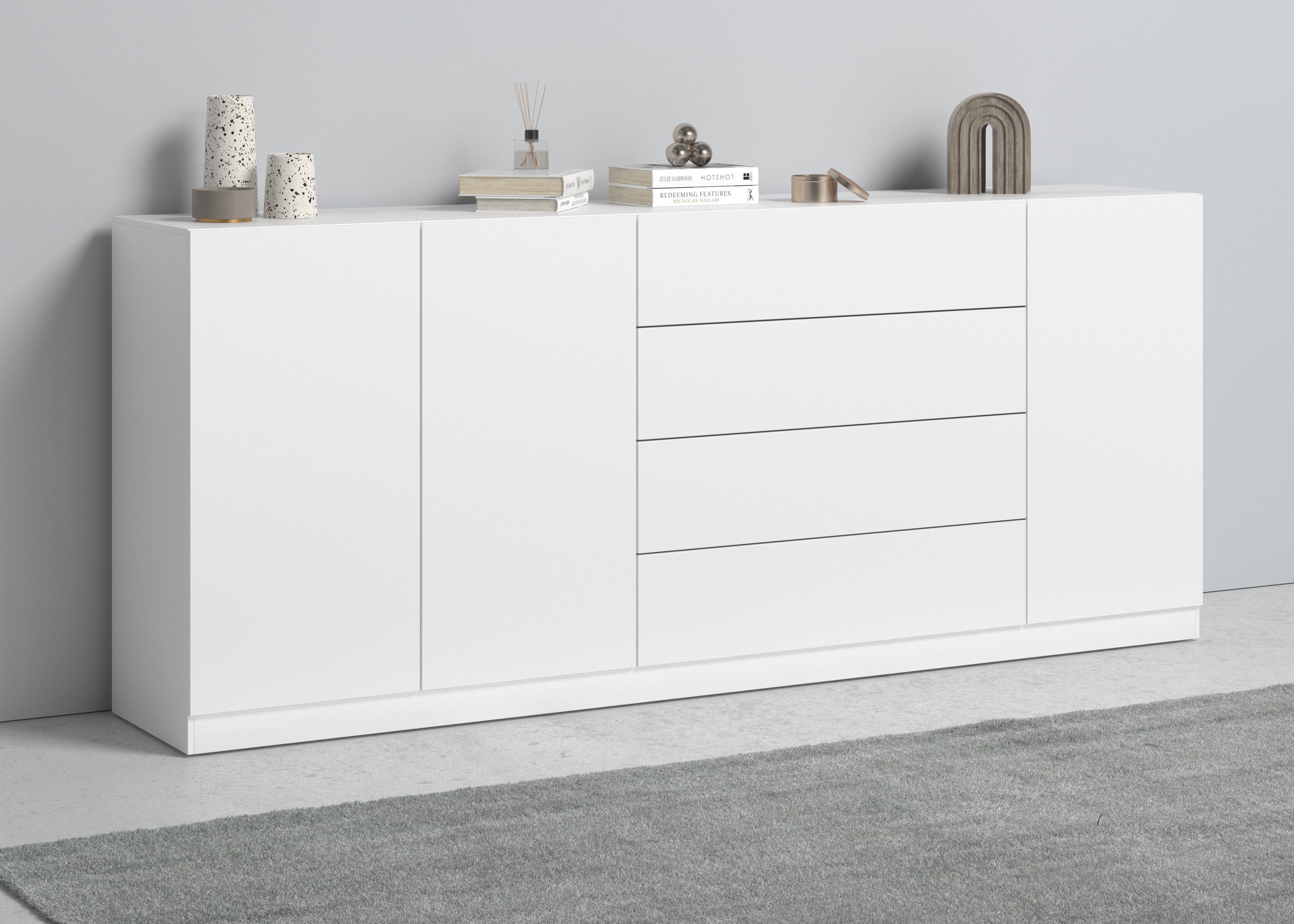 borchardt weiß Vaasa, matt cm 190 Sideboard Breite Möbel