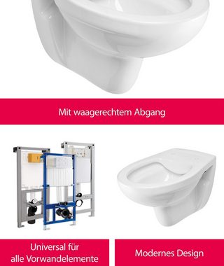 aquaSu Tiefspül-WC, Wandhängend, Abgang Waagerecht, Wand WC, Tiefspüler, spülrandlos, Abgang waagerecht, 569187