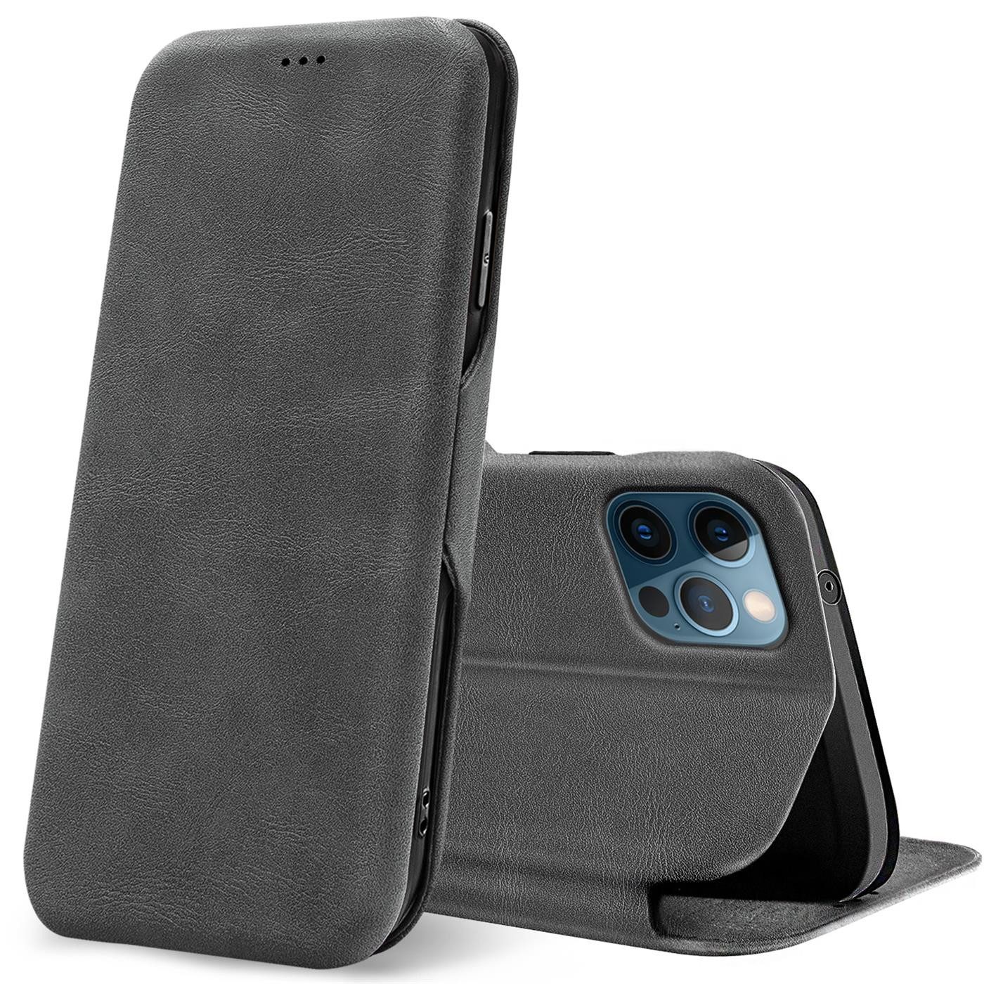 CoolGadget Handyhülle Premium Klapptasche Wallet Case für Apple iPhone 12 / 12 Pro 6,1 Zoll, Handy Tasche mit Kartenfach Book Schutzhülle