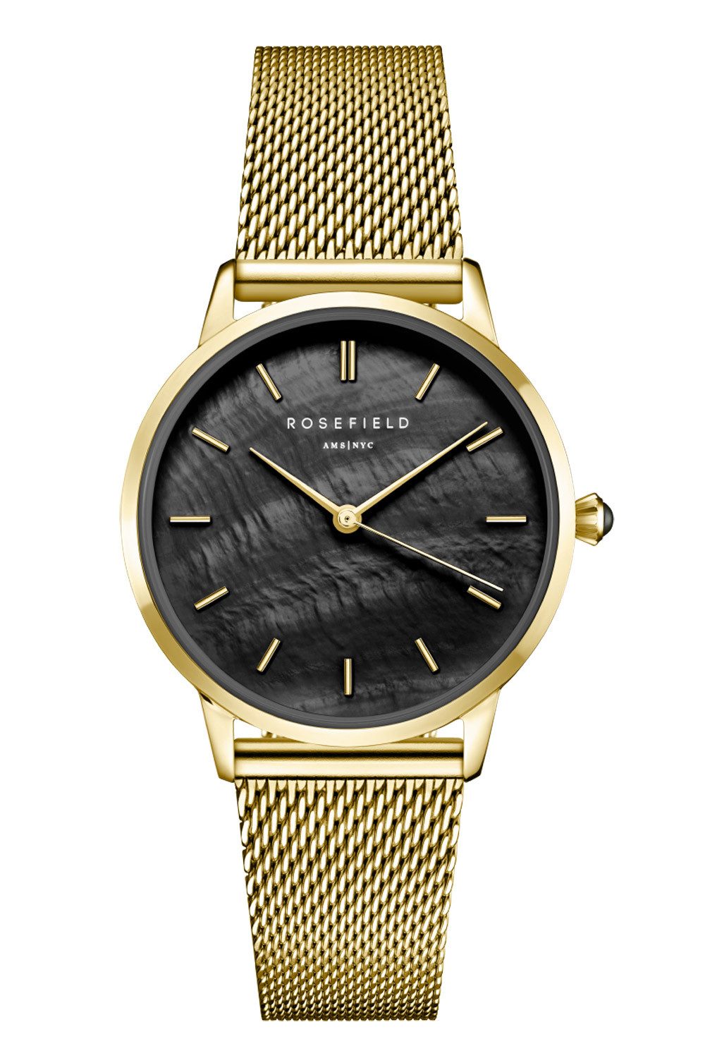 Quarzuhr Pearl Edit Mesh Goldfarben/Schwarz