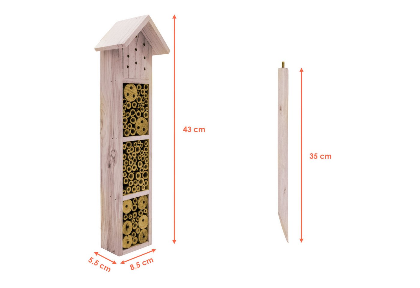 Thumbnail - Spetebo Insektenhotel zum Aufstellen - 78 cm, (Anzahl, 1-St., Stück), mit Erdspieß