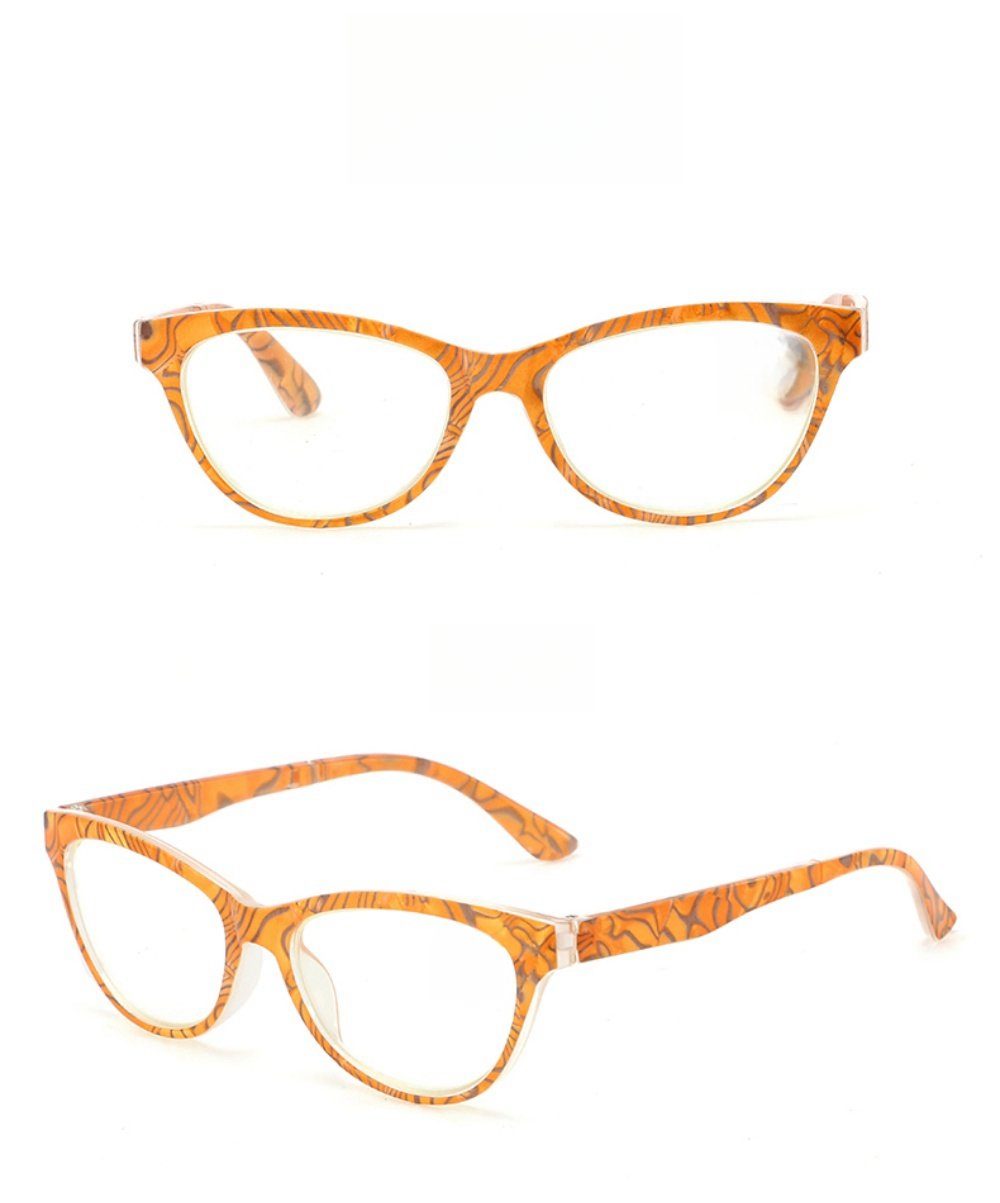 PACIEA Lesebrille Mode bedruckte Rahmen anti blaue presbyopische Gläser gelb
