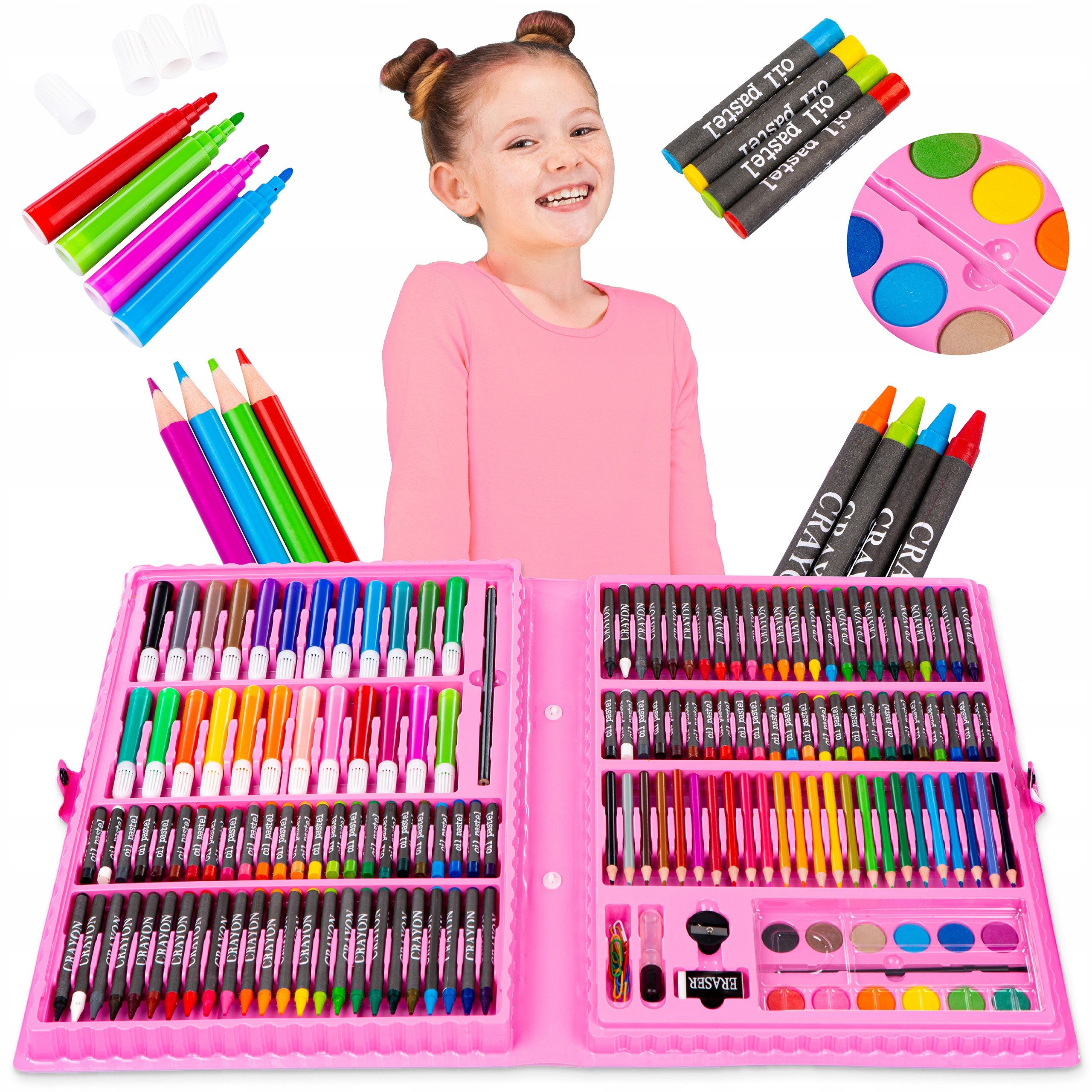kinderplay Malstift Künstler-Malset 168-teilig – Kreativkoffer für Kinder – Zeichnen & Mal, (Set, 168 teiliges Malset)