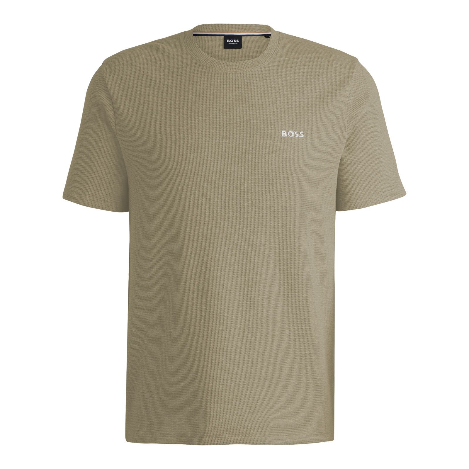 BOSS Kurzarmshirt Waffle T-Shirt mit Logo-Stickerei günstig online kaufen