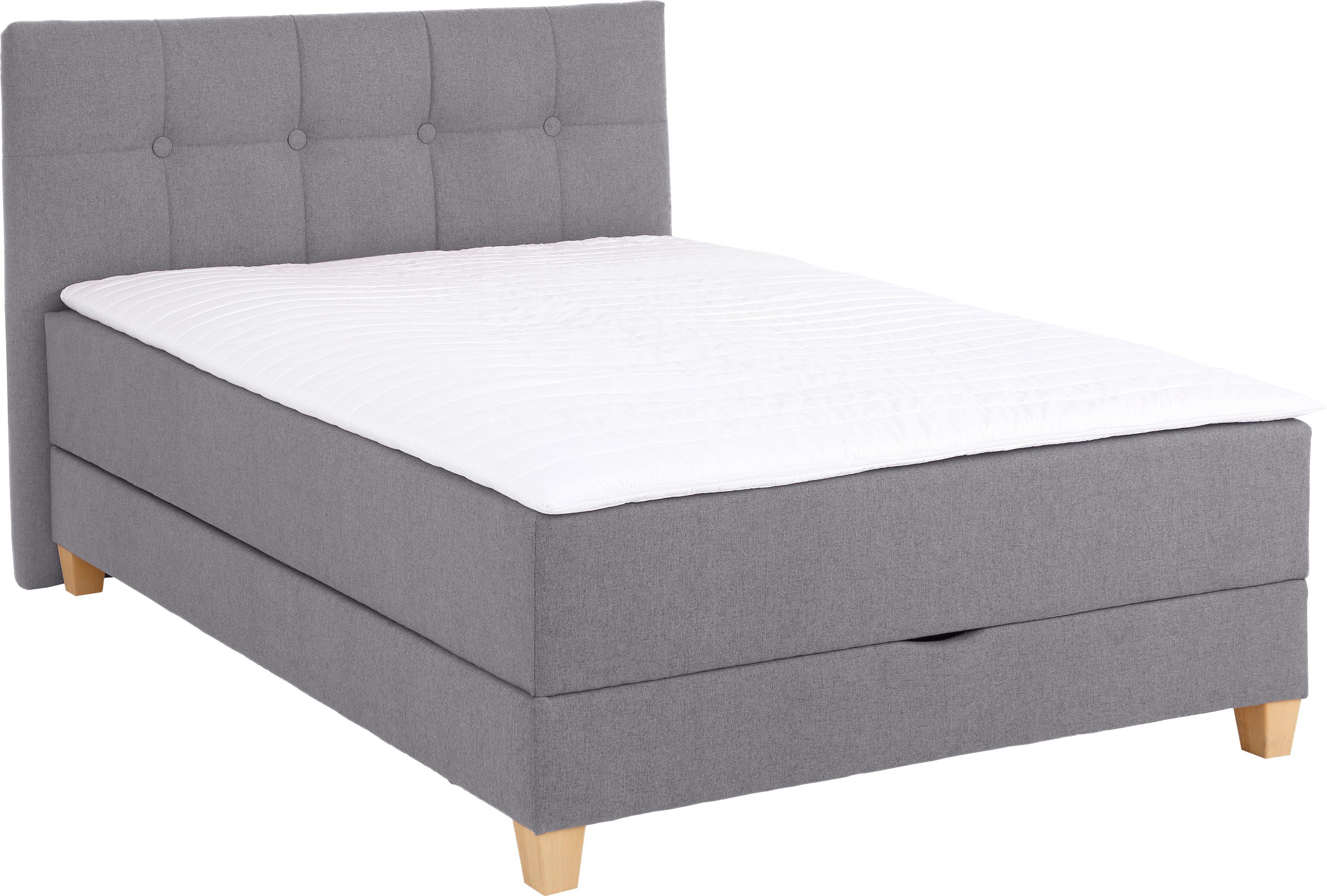 Home affaire Boxbett Lonrai, in H2,H3 & H4 und XXL - Überlänge 220cm wählbar, inkl. Topper