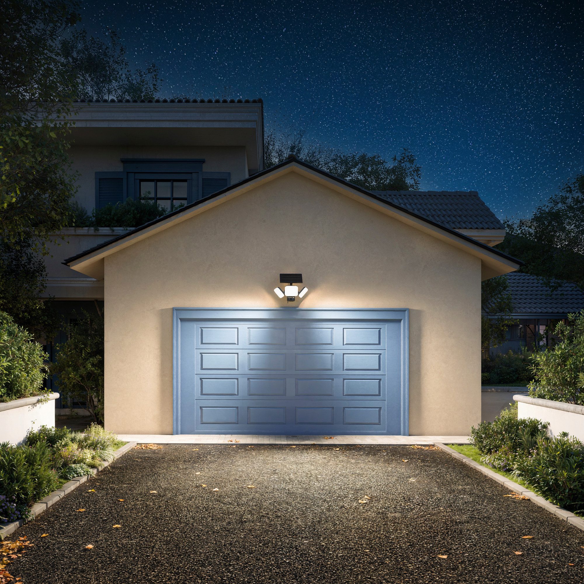 Philips LED Flutlichtstrahler Outdoor Ultra-Efficient Solar Zyren Sicherheitslicht, Abschaltautomatik, Bewegungsmelder, Tageslichtsensor, LED fest integriert, Kaltweiß, Tageslicht- und Bewegungssensor, 4000 Lumen