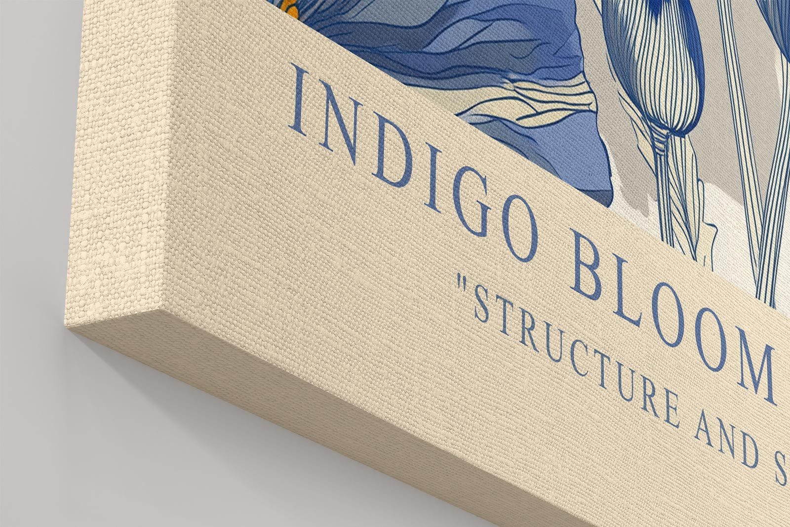 Sinus Art Leinwandbild Mohn Blumen Blau Gold Gelb Modern Design Wandbild Leinwand Kunst