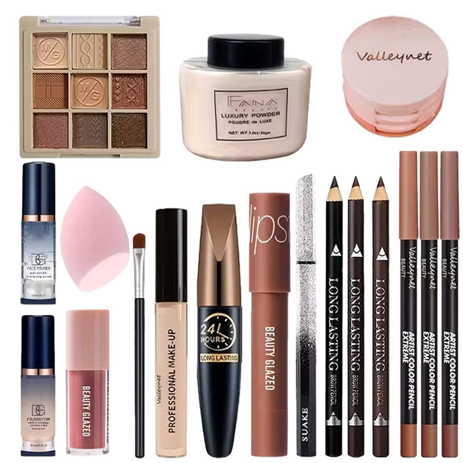 LuxusKollektion Schmink-Set Beauty-Make-up-Set 18-teilig All-in-One