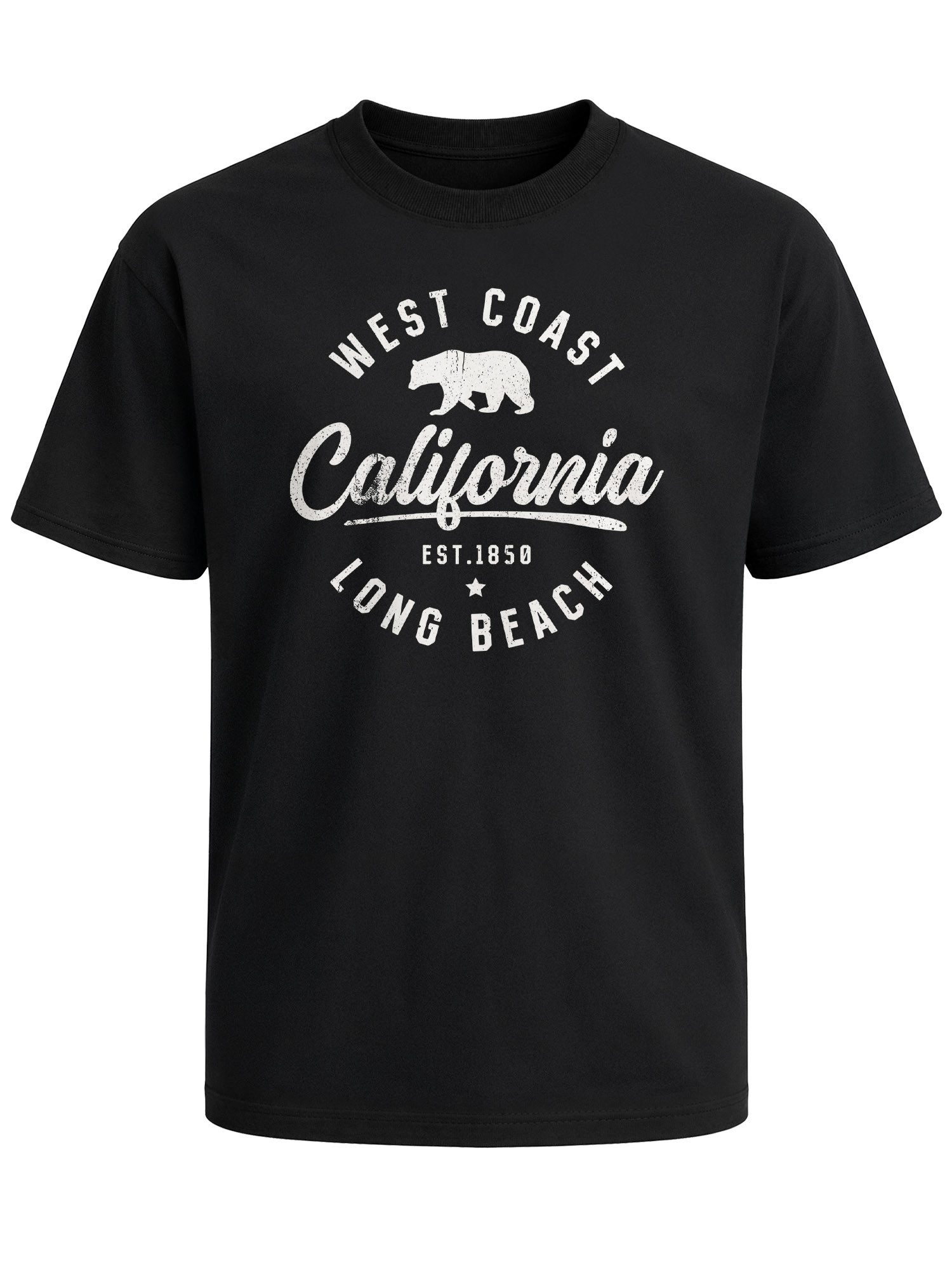 Neverless Oversize-Shirt Herren T-Shirt - California Bear - Printshirt Oversized Relaxed Fit mit Print