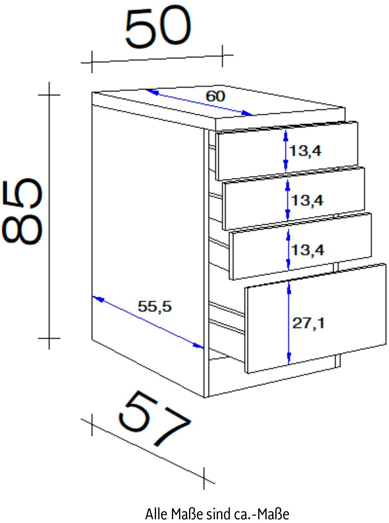 Flex-Well Schubkasten-Unterbau Morena (B x 85 Schubkästen H praktischen mit T) 50 x cm, x 60 x