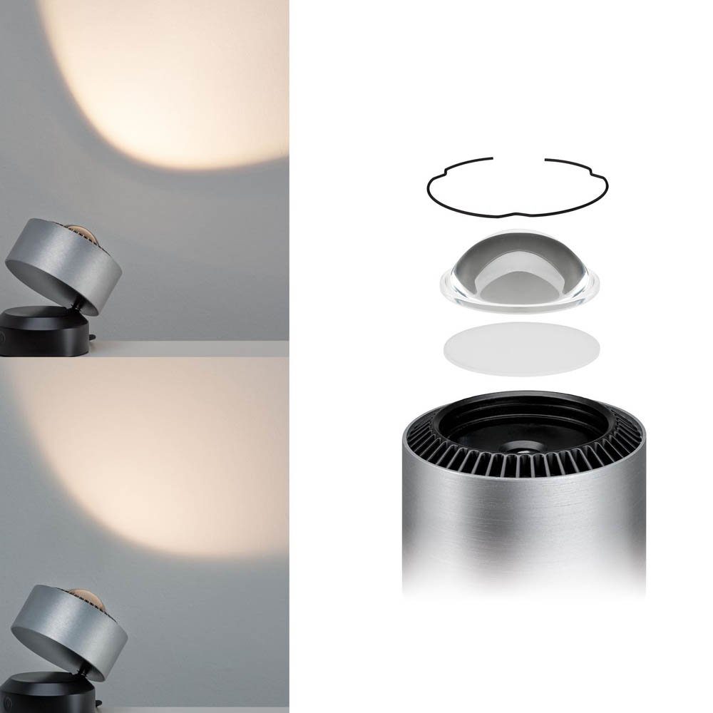 Ja, Tischlampe 3,5W Aldan gebürstet Paulmann keine LED LED Tischleuchte und Leuchtmittel Nachttischlampe, Schwarz dimmbar, warmweiss, enthalten: Tischleuchte Tischleuchte, verbaut, Angabe, LED, Alu fest