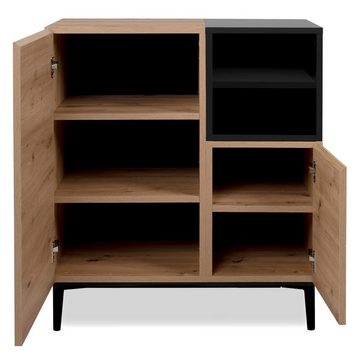 Homestyle4u Kommode Sideboard Eiche Holz Wohnzimmerschrank (Kein Set)