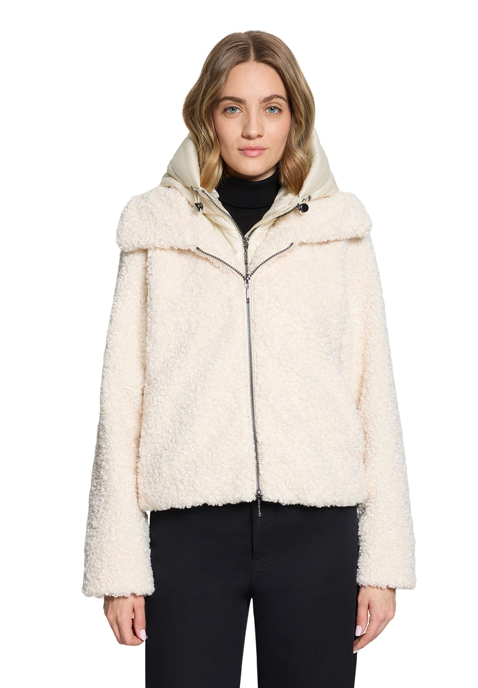 Amber & June Plüschjacke Damen mit abnehmbarem Westenteil