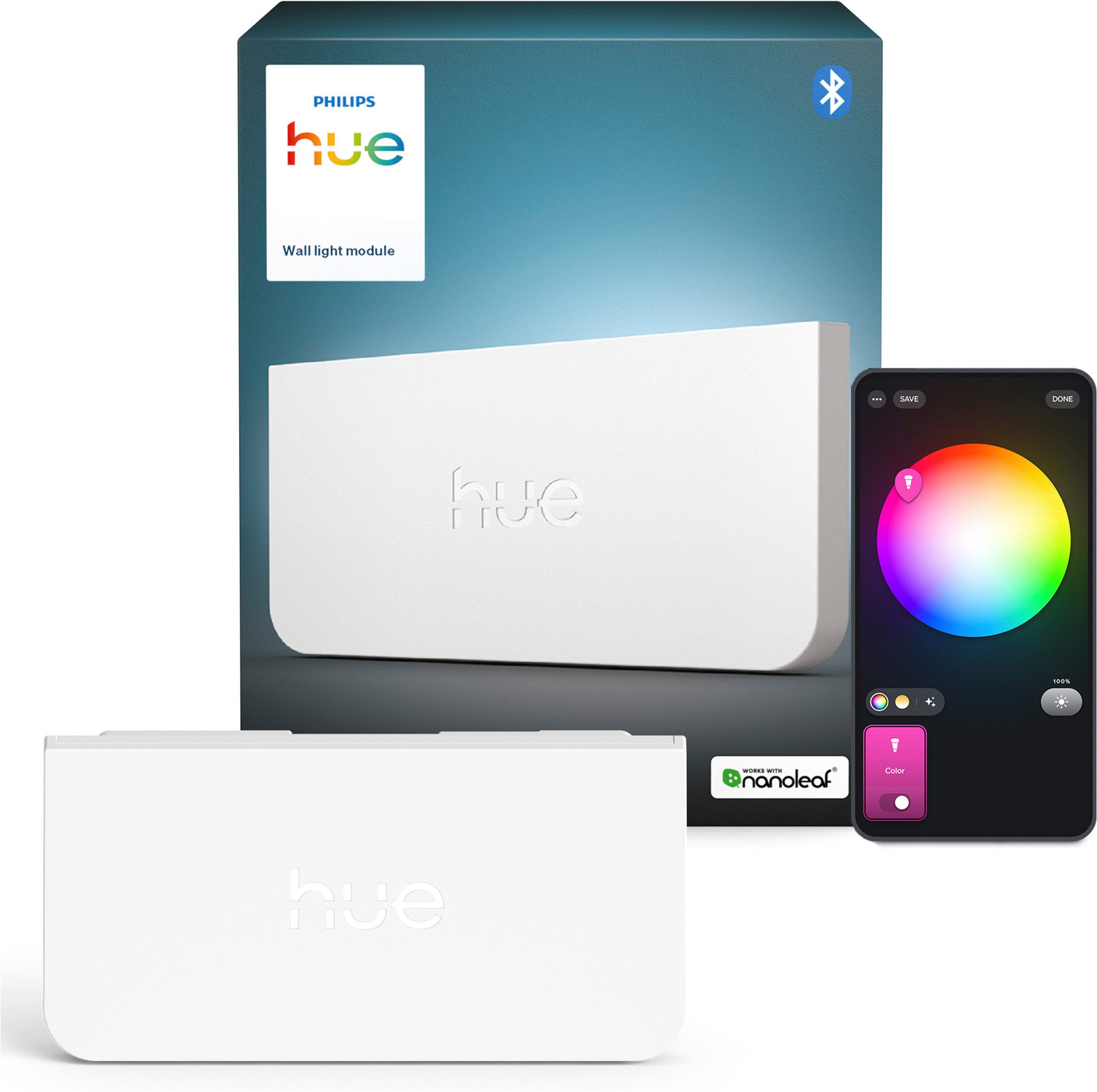 Philips Hue Lichtsteuerungsmodul für Nanoleaf Panels, Steuern per Hue App Smart-Home-Steuerelement, Smarte Lichtszenen, kompatibel mit Triangle, Mini Triangle und Hexagon
