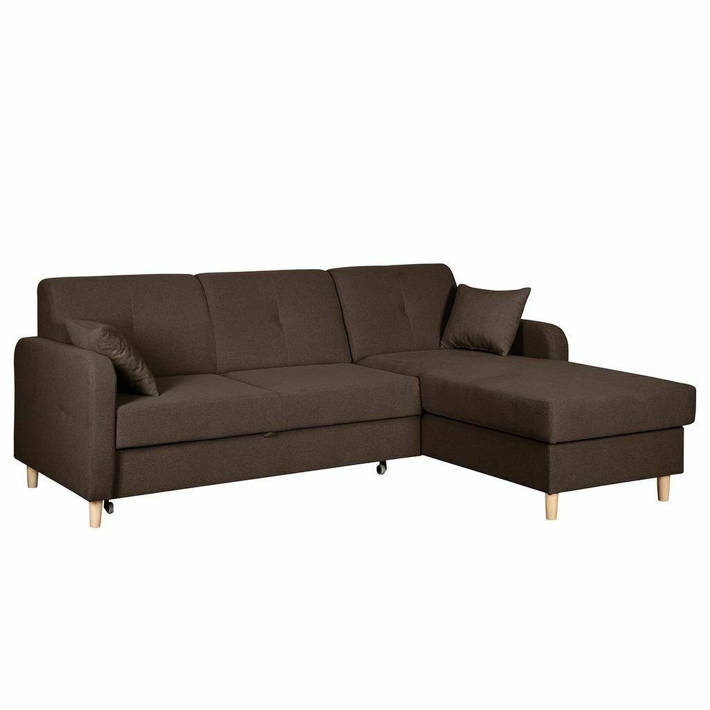 JVmoebel Sofa, Bettfunktion Couch Ecksofa Textil Leder Design Schlafsofa Polster