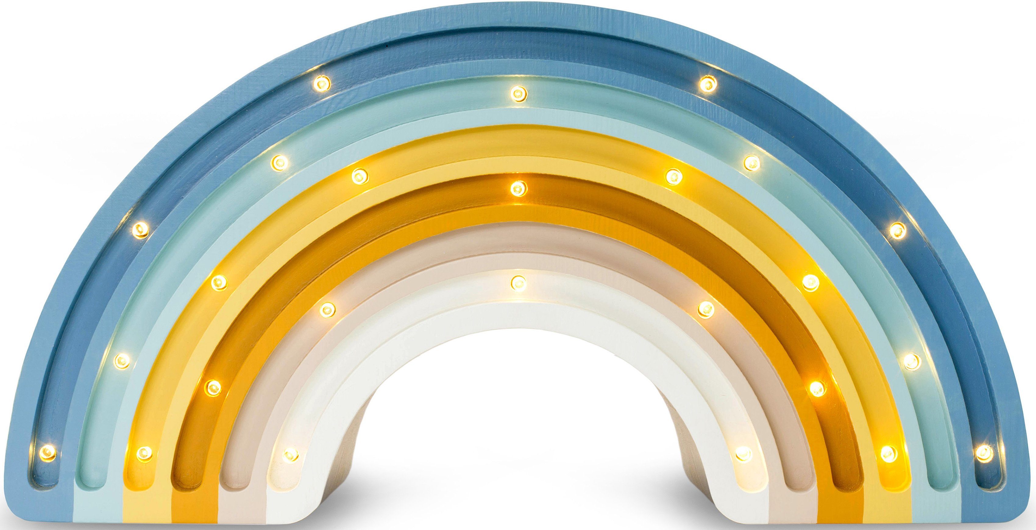 little lights LED Tischleuchte Regenbogen, Dimmfunktion, Leuchtdauer einstellbar, Nachtlichtfunktion, LED fest integriert, Warmweiß, mit Dimmer und Fernbedienung, Timer, Made in Europe Blau