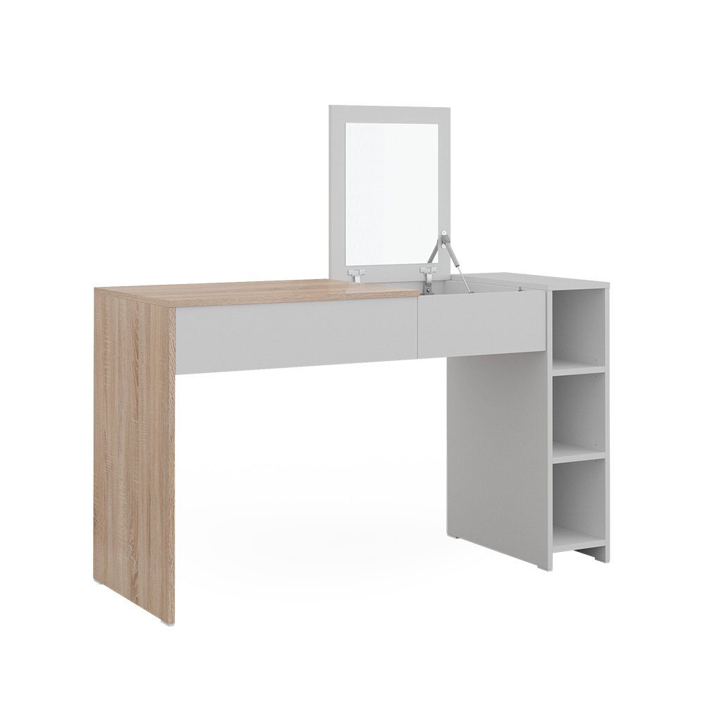 Vicco Schminktisch Kira, Weiß/Sonoma, 129.6 cm günstig online kaufen