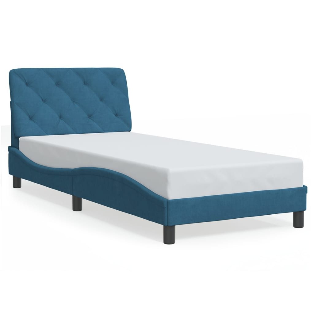 vidaXL Bett Bettgestell ohne Matratze Blau günstig online kaufen