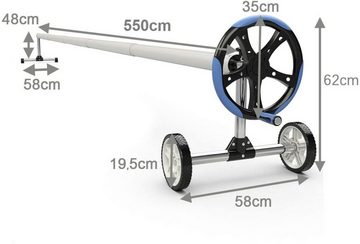 COSTWAY Poolüberdachung, Pool Aufroller 1,3-5,5m, bewegbar