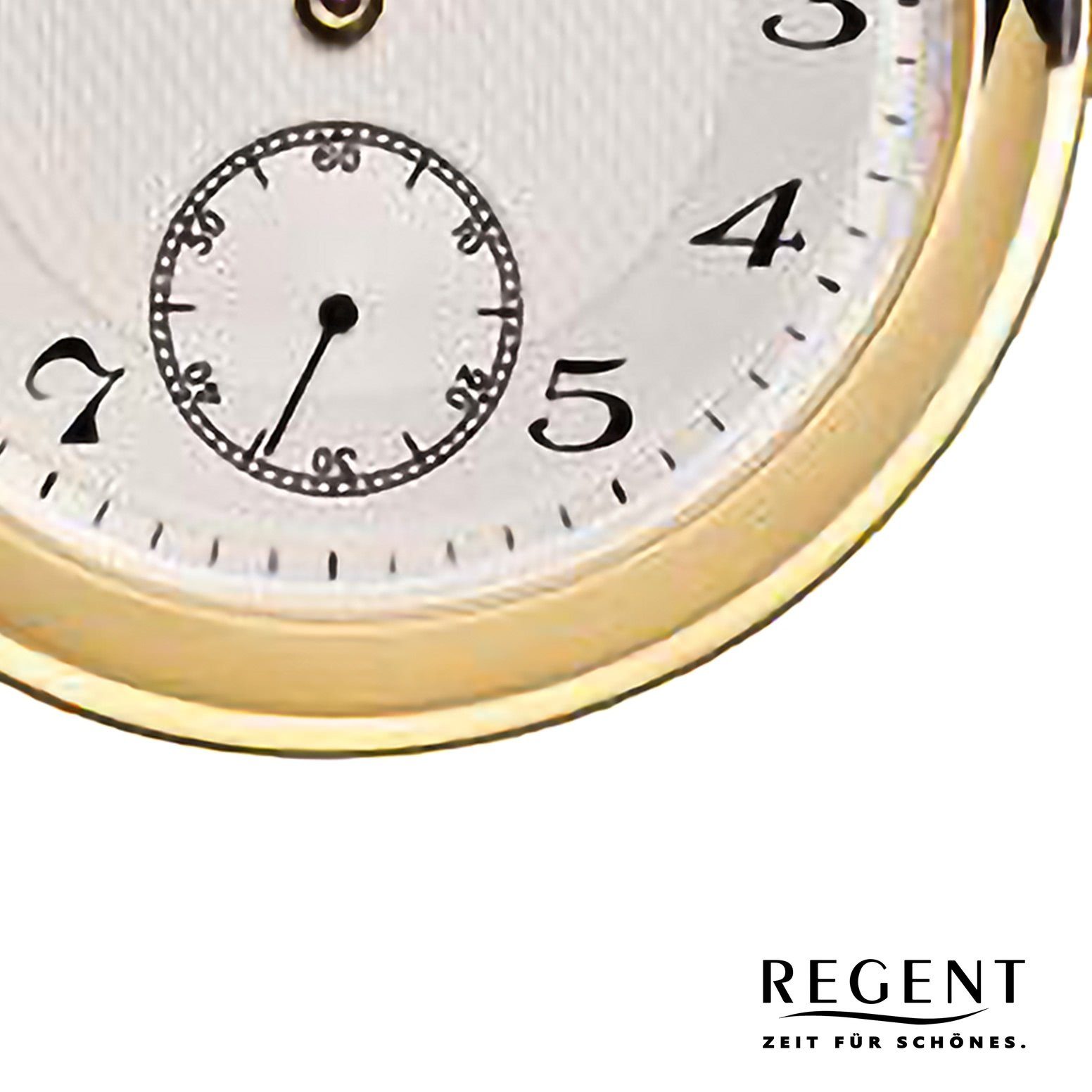 Regent Taschenuhr Regent Herren Taschenuhr rund, 50mm), Elegant gold groß Analog Taschenuhr Herren Metall, (ca. extra Gehäuse, (Analoguhr)