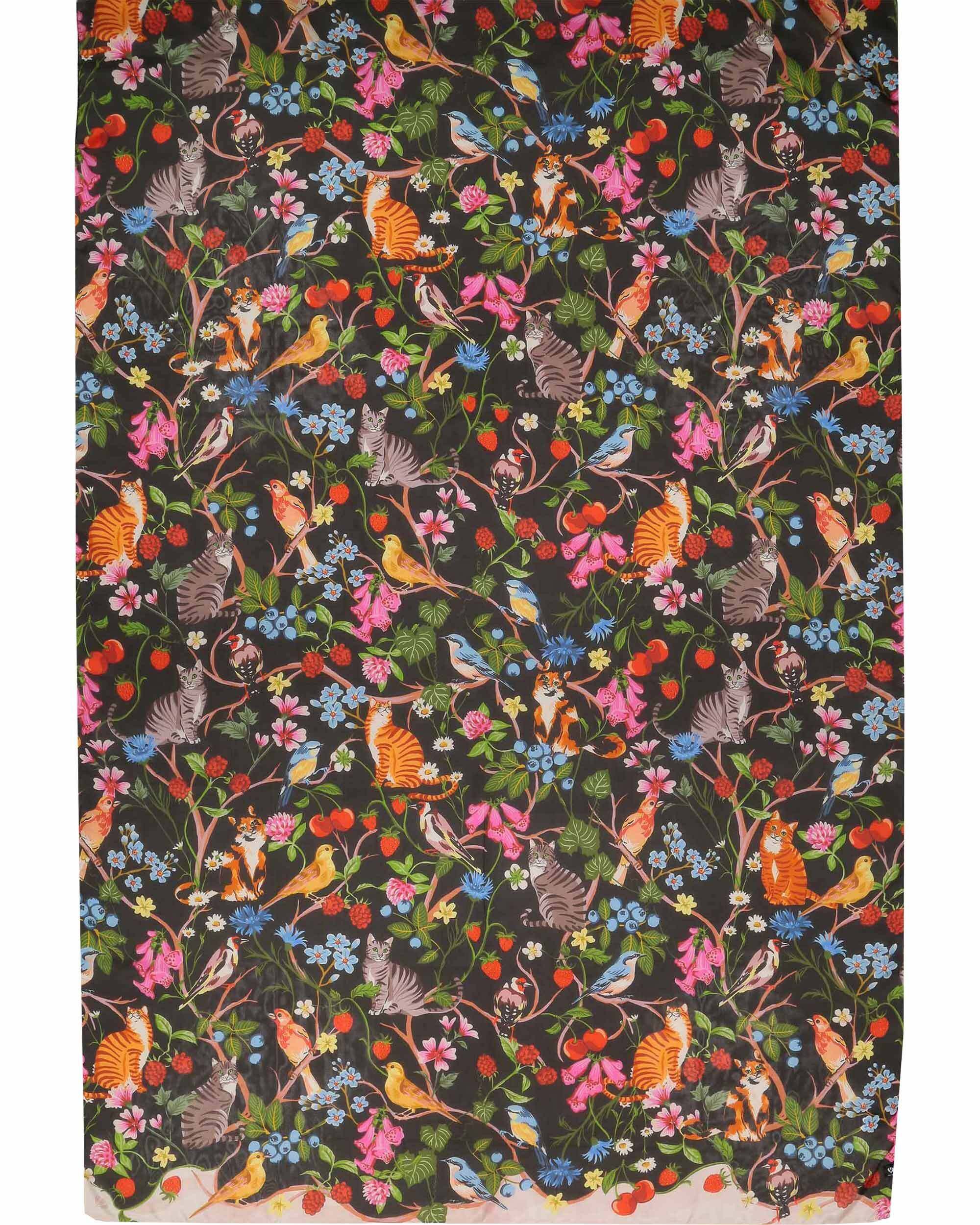 Fraas XXL-Schal XL-Seidenstola mit Pflanzen- und Tier-Design - vielseitig tragbar, (1, keine)