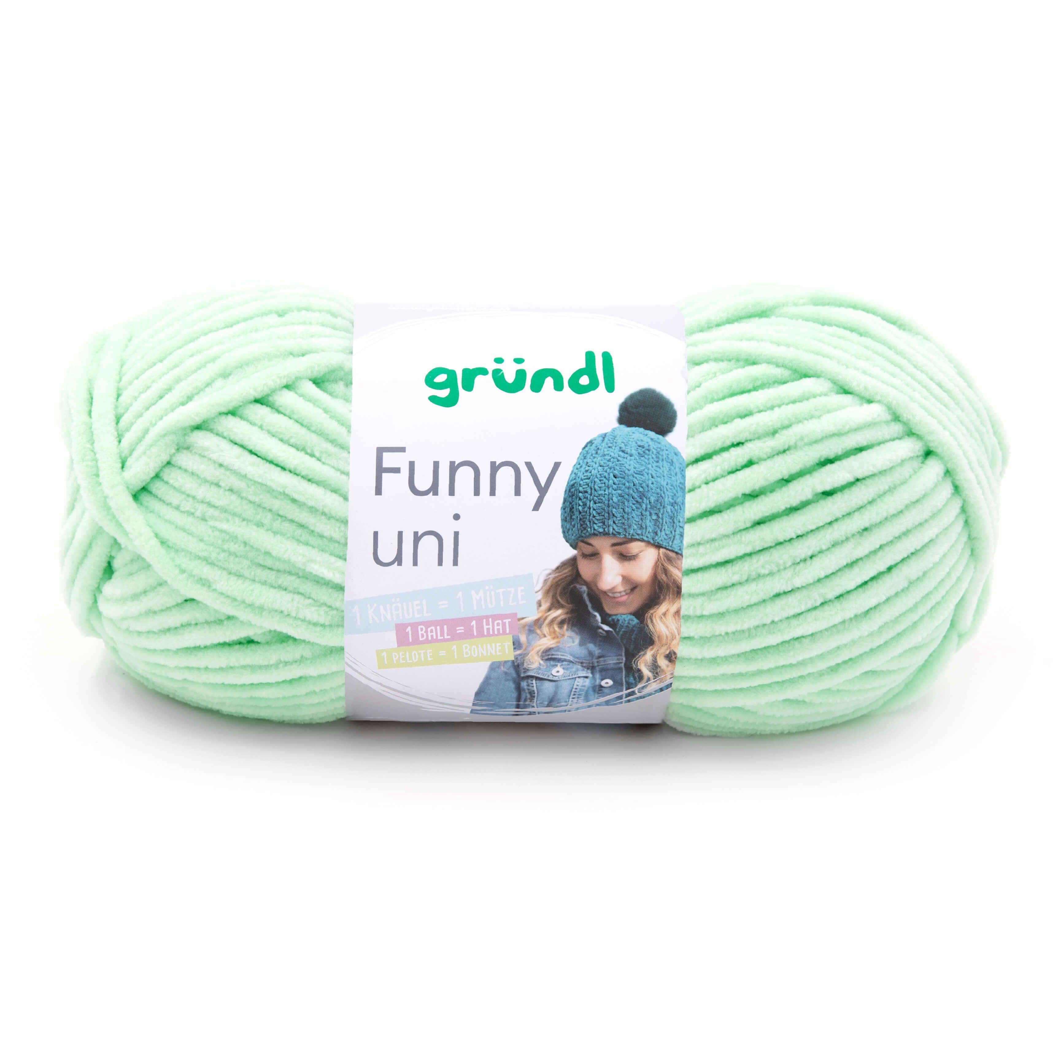Gründl Funny Chenille Wolle uni einfarbig zum Stricken Häkeln, Chenillegarn Häkelwolle, 120,00 m (Chenillewolle, Flauschgarn, Kuschelwolle), weich und pflegeleicht
