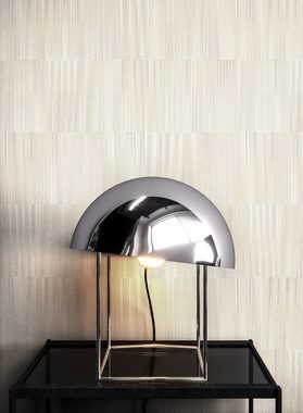 Newroom Vliestapete, Beige Tapete Modern Muster - Mustertapete Retro Creme Weiß Geometrisch Grafisch Linien Verlauf für Wohnzimmer Schlafzimmer Küche