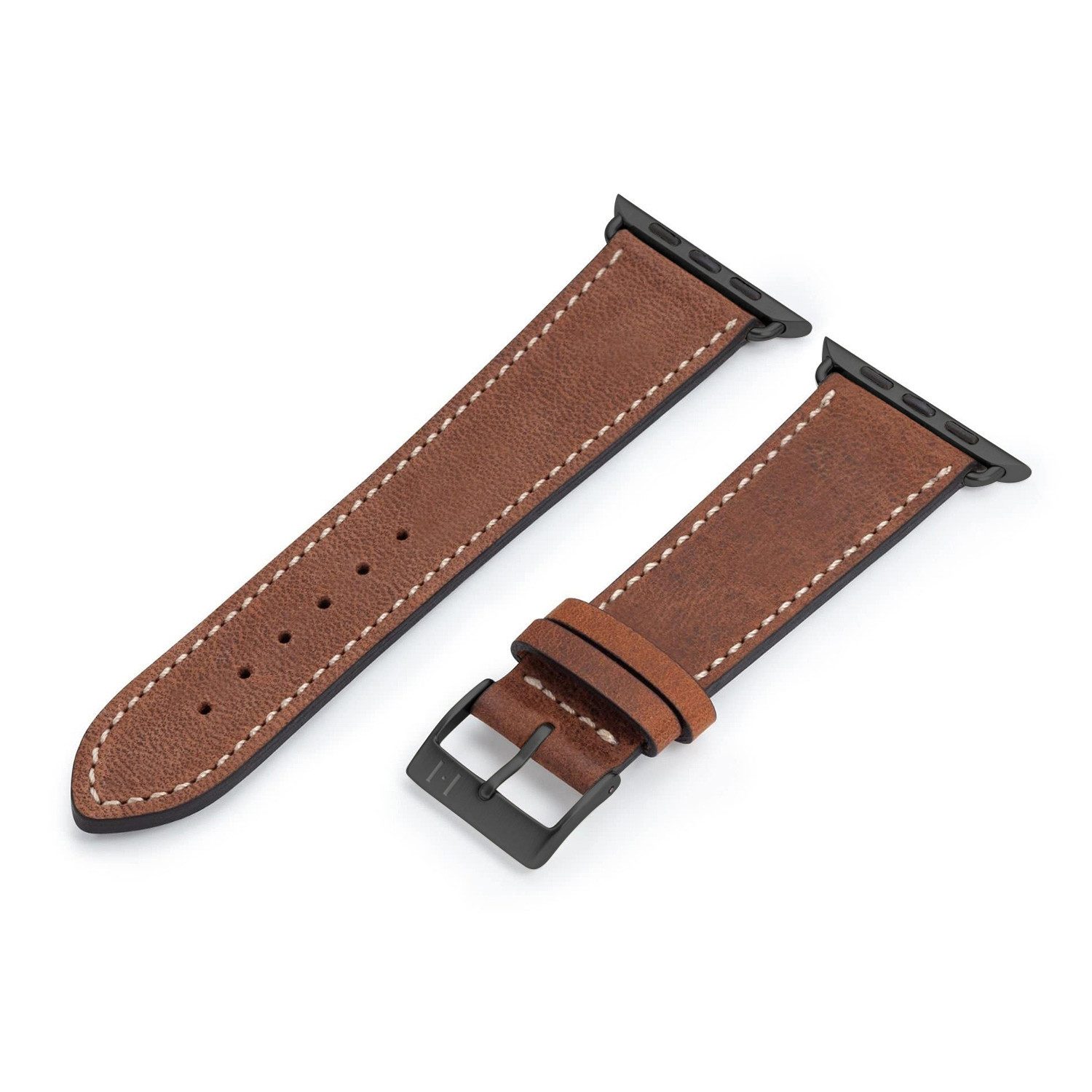 Selva Technik Uhrenarmband Lederarmband HOHELUFT, kompatibel mit Apple Watch 1-9, SE, Braun