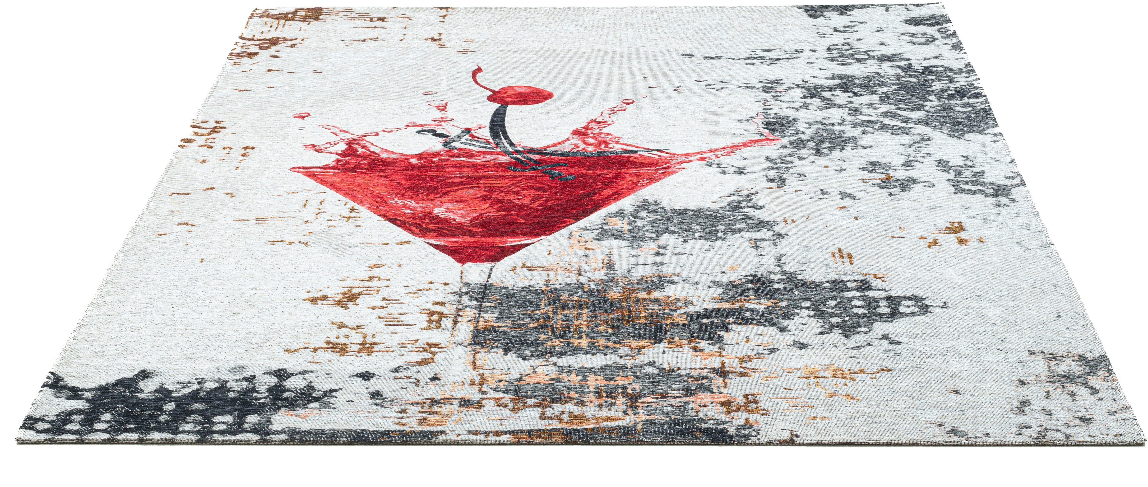 Sansibar Teppich Keitum 014, rechteckig, Höhe: 3 mm, Flachgewebe, modernes Design, Motiv Martiniglas