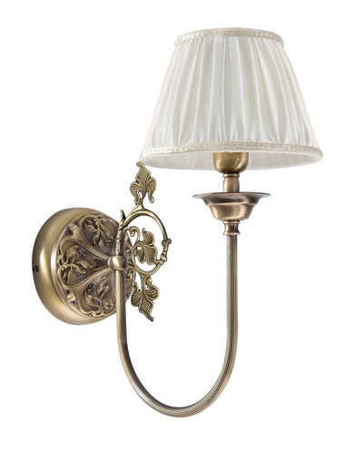 Licht-Erlebnisse Wandleuchte SIMONA, ohne Leuchtmittel, Wandlampe in Bronze aus Messing Jugendstil Schlafzimmer Wohnzimmer