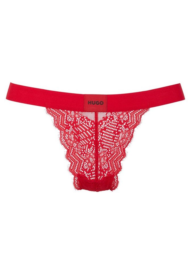 HUGO T-String THONG LACE mit Hugo-Label am Bündchen