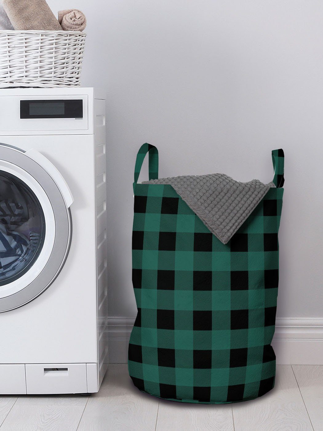 Scottish Griffen Kordelzugverschluss Wäschekorb Abstrakt mit für Abakuhaus Waschsalons, Wäschesäckchen Tartan-Ansicht