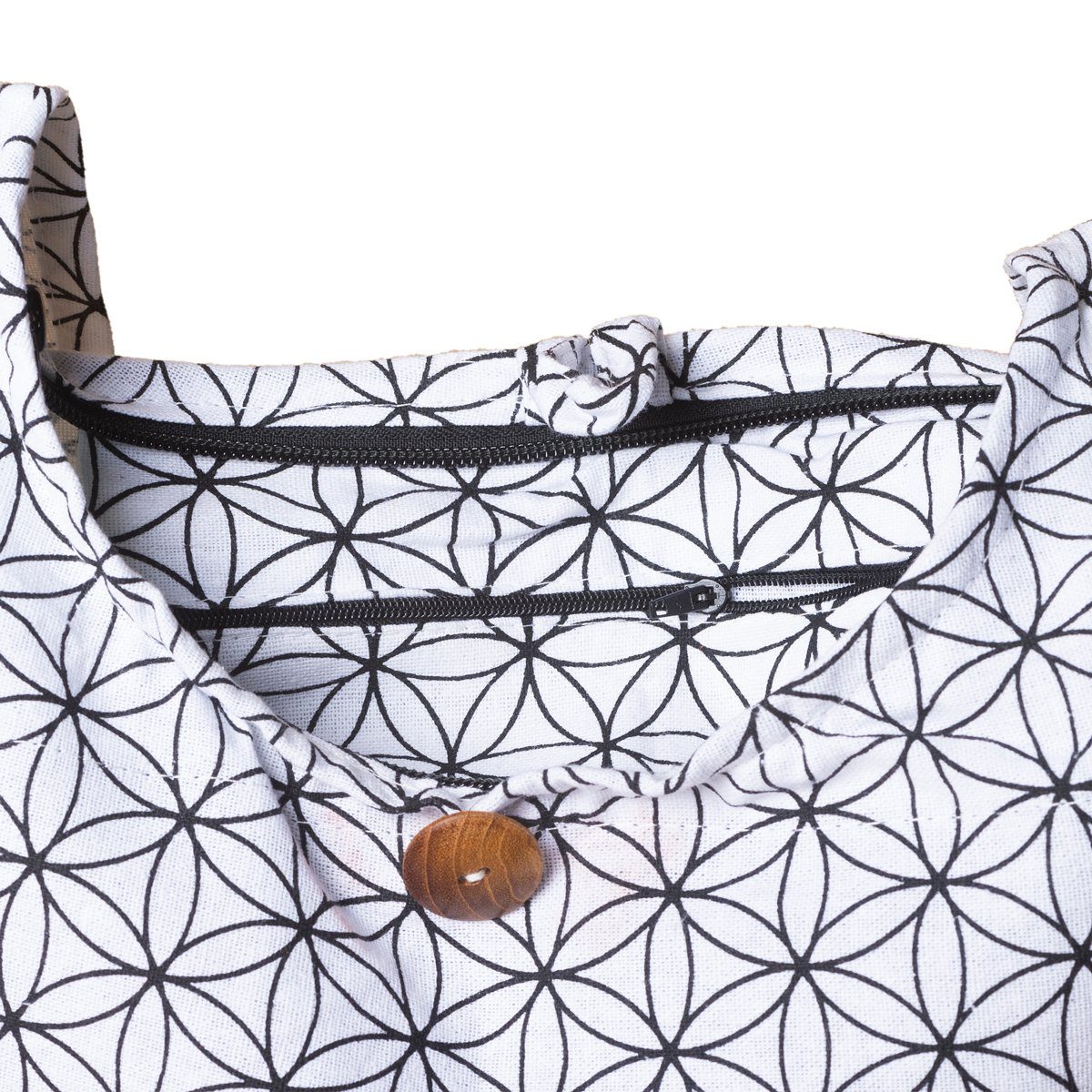 PANASIAM Schultertasche Geometrix Schulterbeutel aus 100% Baumwolle praktische Umhängetasche, In 2 Größen Beuteltasche auch als Wickeltasche und Handtasche geeignet