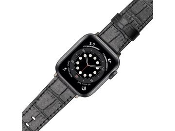 GOLDBLACK Smartwatch-Armband Apple Watch Armband 42-44 mm aus Echtleder mit Kroko Prägung