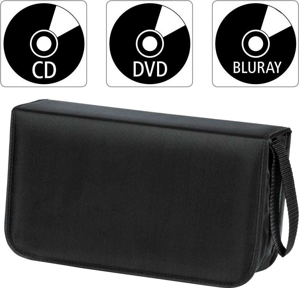 Hama DVD-Hülle CD Tasche, mit Hüllen zur Aufbewahrung von 120 CDs, DVDs und Blue-Rays