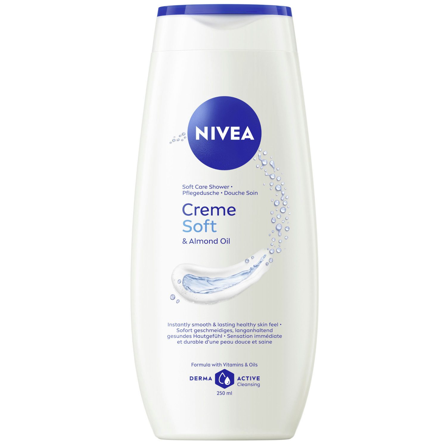Nivea Duschcreme Creme Soft & Mandelöl Pflegedusche 6 x 250ml, 6-tlg., mit Vitamin C und E, wertvollen Ölen und Mandelöl