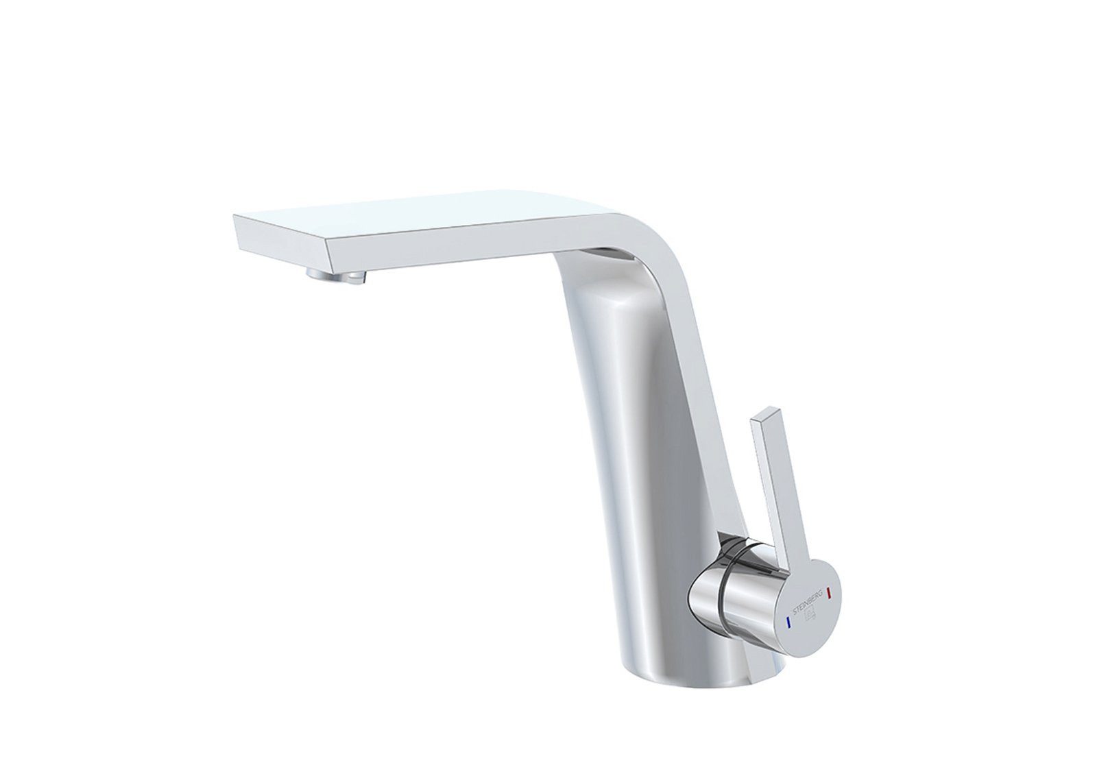 Steinberg Waschtischarmatur Serie 260 Einhebelmischer ohne Ablaufgarnitur, Chrom (seitlicher Pingriff, Normalstrahl, Keramikmischsystem, DN15, Waschbeckenarmatur) Waschbeckenarmatur mit starrem Auslauf, Durchlauferhitzer geeignet