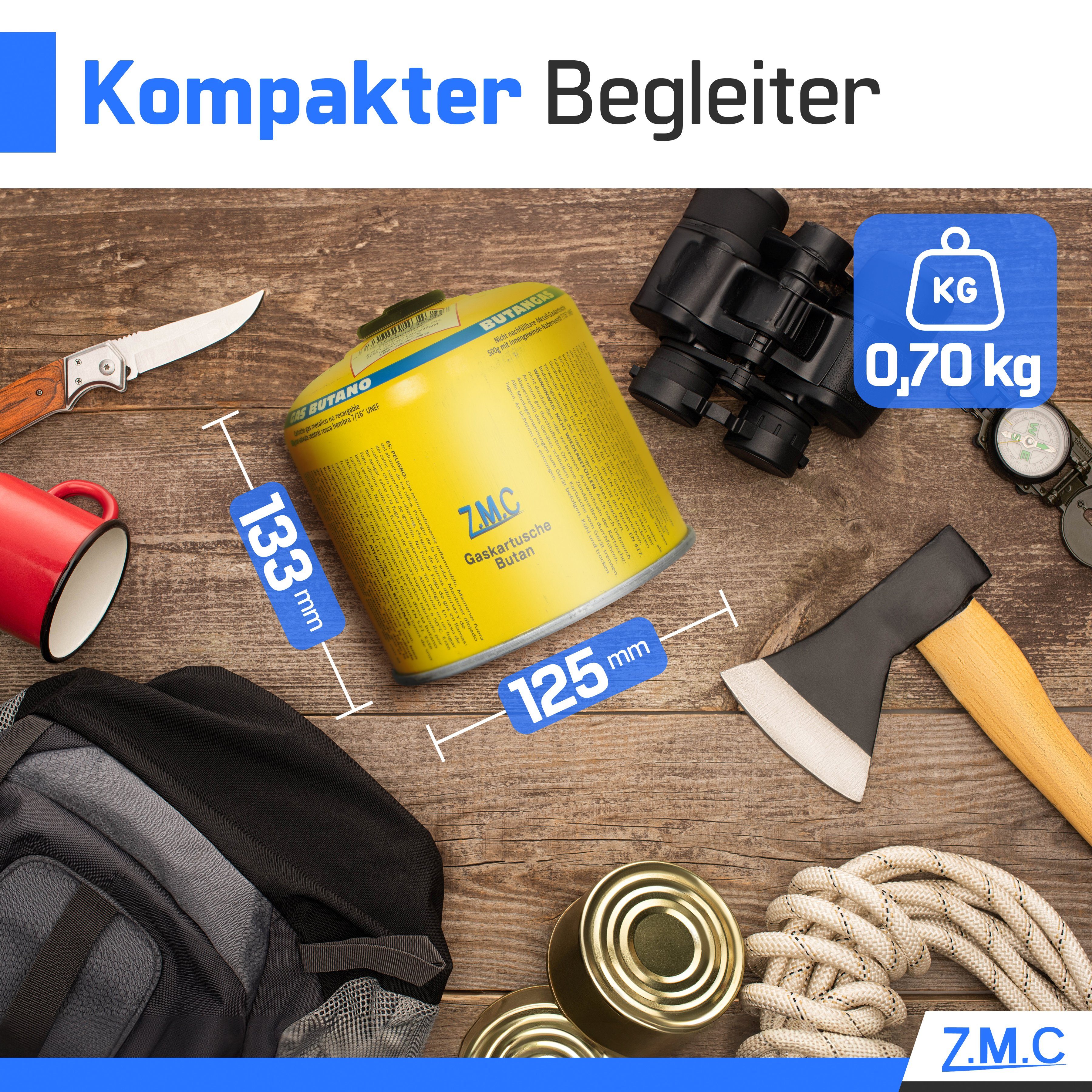ZMC Gaskartusche Universal Camping Propan Butan Gas 500g Schraubventil Gaskartusche, Zubehör für Butangas Druckgasdose Gaskocher / Gaslötgeräte / Abflammgeräte  – Bild 4 von 5