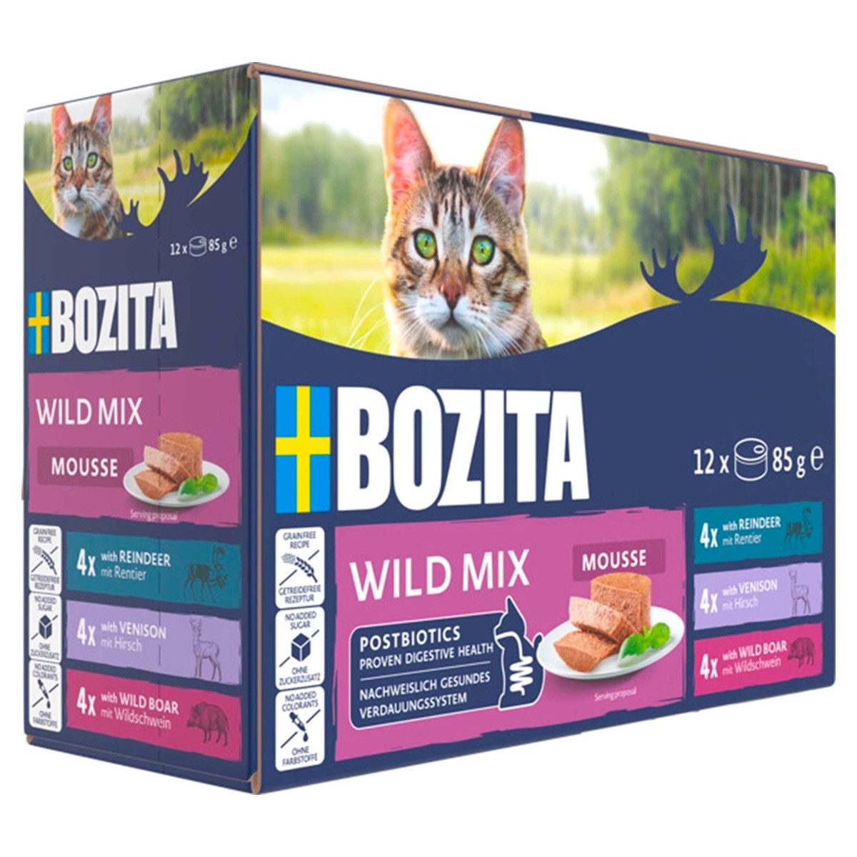 Bozita Mousse Mixed Wild 12 x 85 g, Nassfutter für: Katze