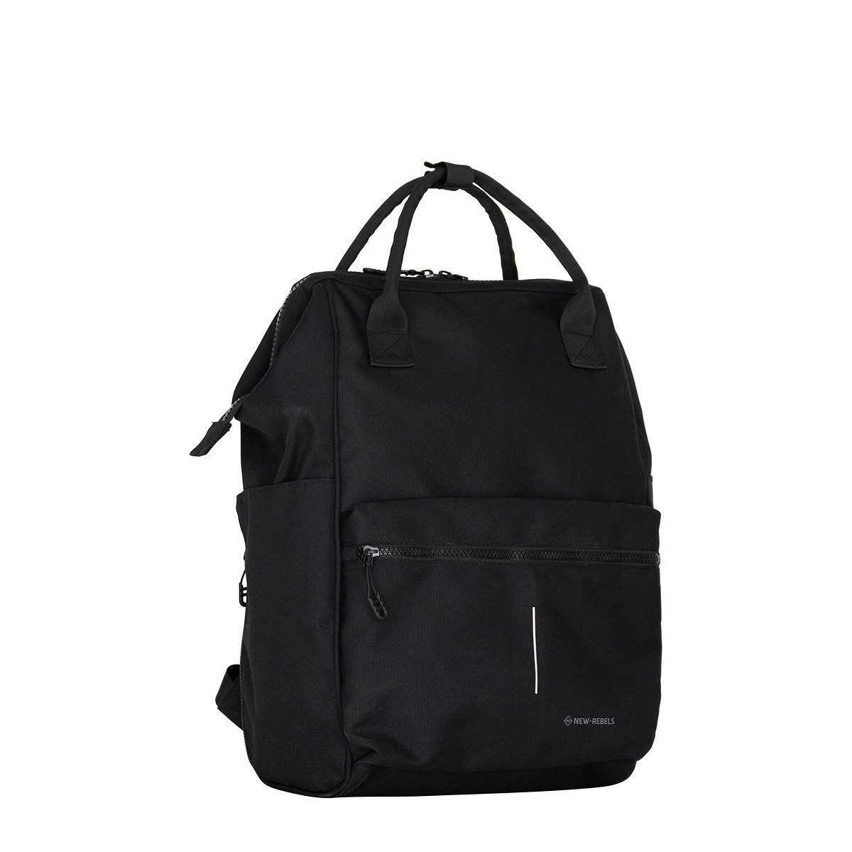 NEW REBELS Notebookrucksack Rucksack, große Öffnung, Laptopfach 15,5, schwarz, einfacher Zugriff auf den Inhalt
