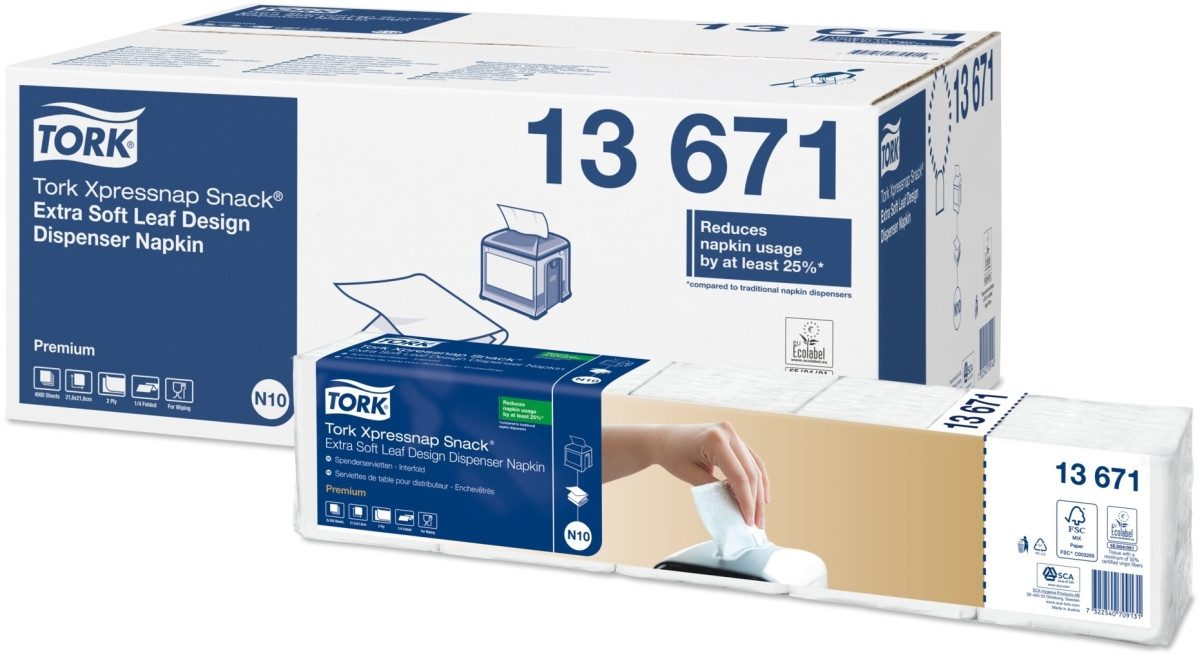 TORK Geschirr-Set Spenderservietten Xpressnap extra soft (N10-System) 33x21,3cm 2-lagig
