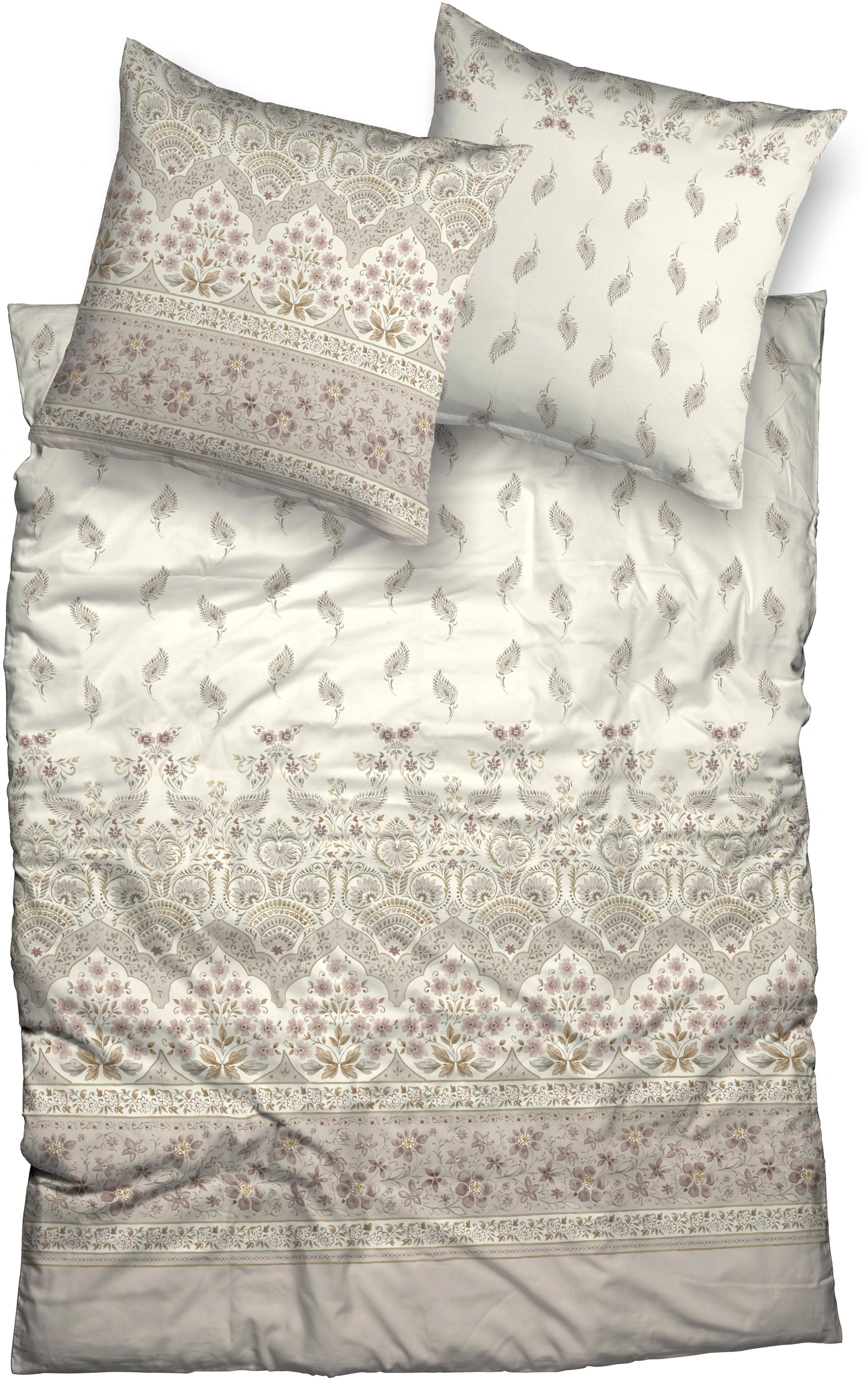 CASATEX Bettwäsche Jolie, Satin, 2 teilig, elegantes Design mit zarten Blumenmustern und sanften Farben