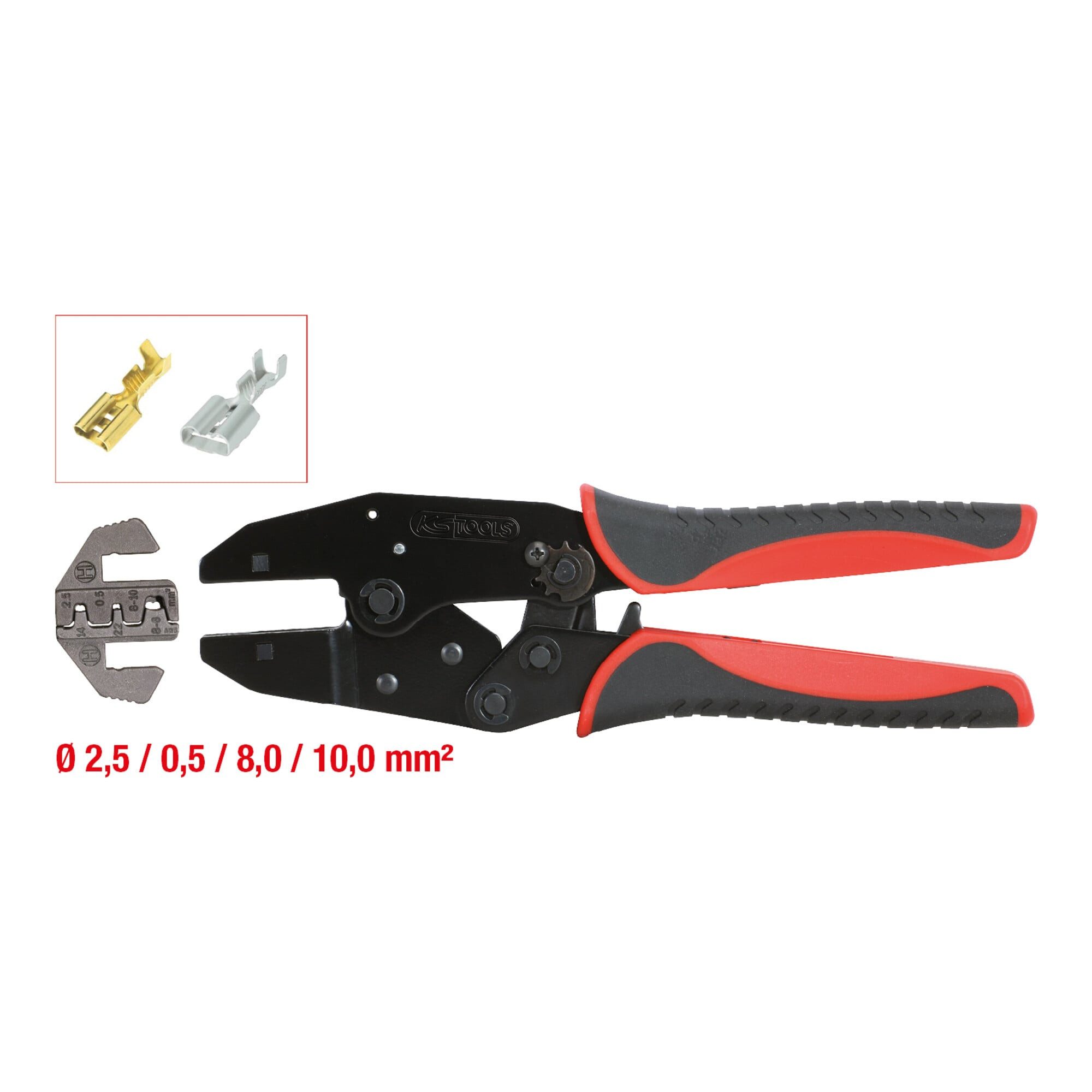 KS Tools Crimpzange KS Tools Crimpzange für Steckhülsen Ø 2,5-10mm2