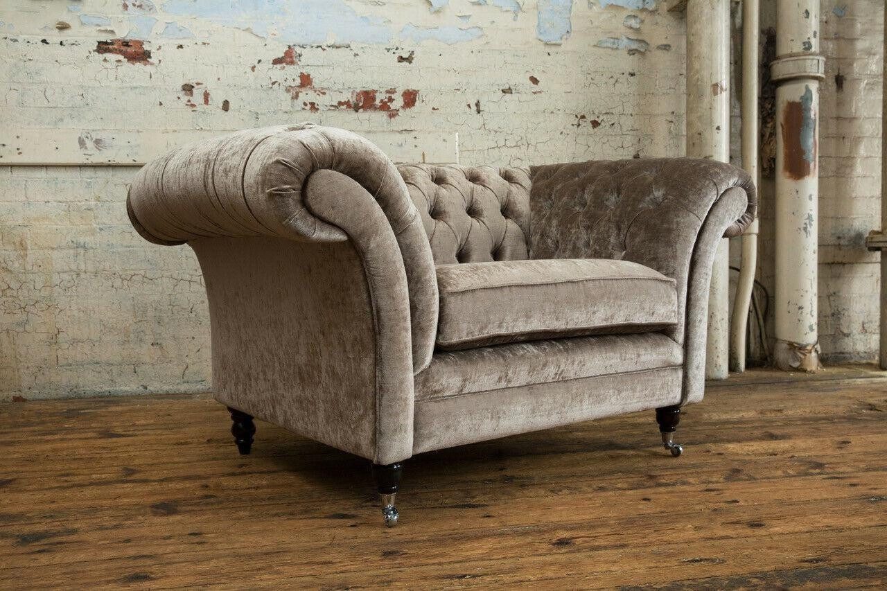 Xlmoebel Chesterfield-Sessel Luxuriöser Loungesessel aus hochwertigem Textil in elegantem Design (1-St., Sofa 1,5 Sitzer), Hergestellt in Europa