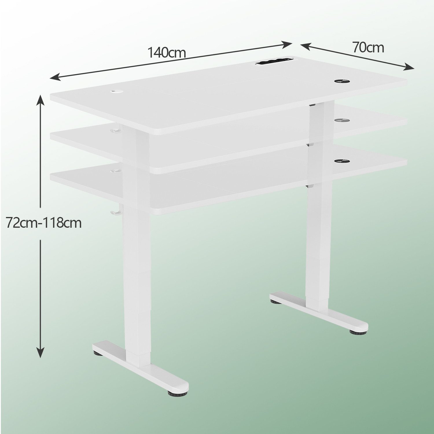 HOMALL Schreibtisch Schreibtisch Höhenverstellbarer mit Gedächtnis und Sitzerinnerung (Mit Steckdose und kabelloser Ladefunktion)